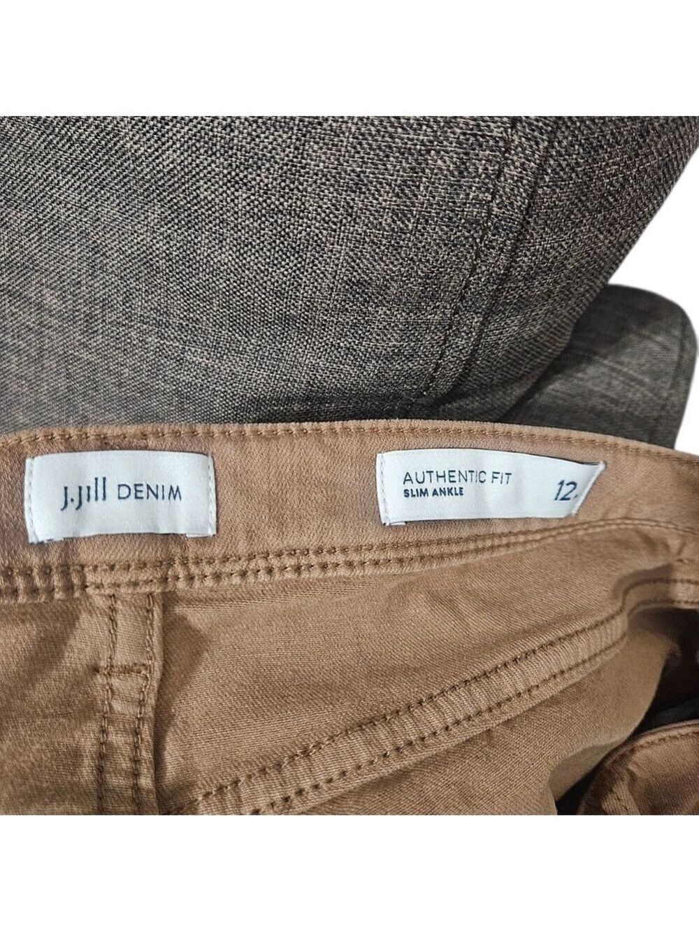 J Jill Tan Denim Authentic Fit Slim Ankle Sz 12 P - Picture 4 of 5
